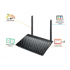 ASUS DSL-N16 VDSL/ADSL Wireless N300 Modem Router, 4x 10/100 RJ45 ASUS DSL-N16 VDSL/ADSL Wireless N300 Modem Router, 4x 10/100 RJ45