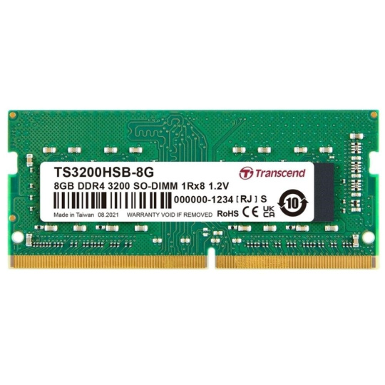 SODIMM DDR4 8GB 3200MHz TRANSCEND 1Rx8 1Gx8 CL22 1.2V SODIMM DDR4 8GB 3200MHz TRANSCEND 1Rx8 1Gx8 CL22 1.2V
