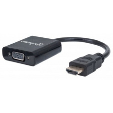 MANHATTAN Prevodník HDMI na VGA (HDMI samec na VGA samica, čierny, Polybag) MANHATTAN Prevodník HDMI na VGA (HDMI samec na VGA samica, čierny, Polybag)