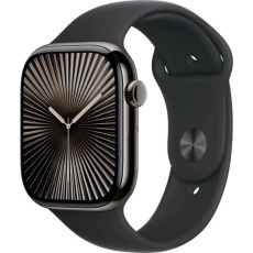 Apple Watch Series 10 GPS + Cellular 42mm Slate Titanium Case with Black Sport Band - S/M Apple Watch Series 10 GPS + Cellular 42mm Slate Titanium Case with Black Sport Band - S/M