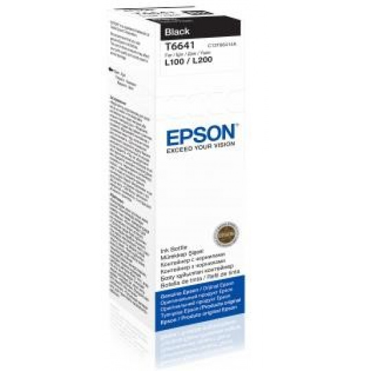 Čierny atrament EPSON T6641 Nádobka s čiernym atramentom 70 ml pre L100/L200/L550/L1300/L355/365