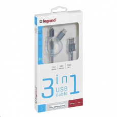 Legrand USB kábel 3v1 - 1xLightning, 1x Micro USB, 1x USB typ C Legrand USB kábel 3v1 - 1xLightning, 1x Micro USB, 1x USB typ C