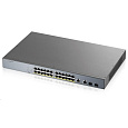 Zyxel GS1350-26HP 26portový inteligentný spravovaný CCTV PoE switch, dlhý dosah, 375W, 24x GbE, 2x combo RJ45/SFP