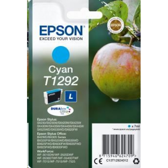 Atramentová tyčinka EPSON Singlepack "Apple" Cyan T1292 DURABrite Ultra Ink (7 ml) Atramentová tyčinka EPSON Singlepack "Apple" Cyan T1292 DURABrite Ultra Ink (7 ml)