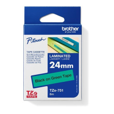BROTHER TZE751 - TZ kazeta 24 mm široká, laminovaná TZE-751, zeleno-čierne písmo BROTHER TZE751 - TZ kazeta 24 mm široká, laminovaná TZE-751, zeleno-čierne písmo