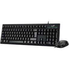 BAZAR - GENIUS set klávesnice+myš KM-100SE/ Drátový set/ Copilot/ USB/ černá/ CZ+SK layout, poškozený obal BAZAR - GENIUS set klávesnice+myš KM-100SE/ Drátový set/ Copilot/ USB/ černá/ CZ+SK layout, poškozený obal
