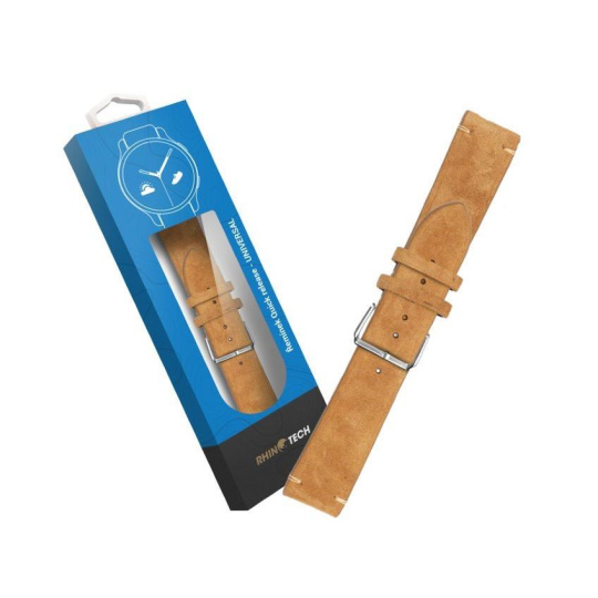 RhinoTech univerzální řemínek Genuine Suede Leather Quick Release 22mm hnědý