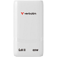 VERBATIM GaN Nabíječka Fold 'n' Go 65W, 2xUSB-C, bílá