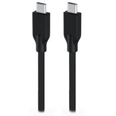 GENIUS nabíjecí kabel ACC-C2CC-3A, 100cm, USB-C na USB-C, 3A, PD60W, opletený, černý