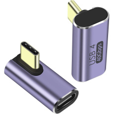 PremiumCord Adaptér USB-C na USB-C, USB 4.0, zahnutý 90°