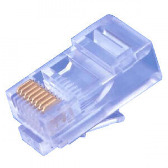 Konektor UTP RJ45 (8p8c), Cat5E, 30µm, drát - 100 ks