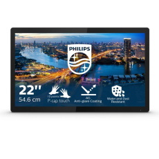 Philips MT LED 21,5" 222B9T/00 - 1920x1080,50M:1, 250cd, HDMI, VGA, DVI-D, DP, USB, repro, dotykový Philips MT LED 21,5" 222B9T/00 - 1920x1080,50M:1, 250cd, HDMI, VGA, DVI-D, DP, USB, repro, dotykový