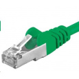 PREMIUMCORD Patch kábel CAT6a S-FTP, RJ45-RJ45, AWG 26/7 0,5m zelený