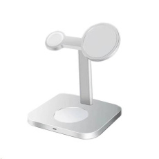 COTECi stojan a nabíjecí stanice MagSafe 3v1 AirPods/iPhone/Apple Watch WS-36, stříbrná COTECi stojan a nabíjecí stanice MagSafe 3v1 AirPods/iPhone/Apple Watch WS-36, stříbrná
