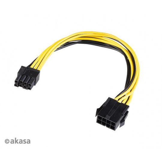 Adaptér AKASA 12V ATX 8-pin na PCIe 6+2 pin