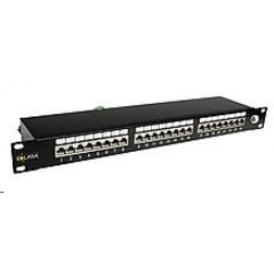 Solarix Patch panel 24 x RJ45 CAT6 STP čierny 1U SX24-6-STP-BK