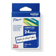 BROTHER TZE151 - TZ kazeta 24 mm široká, laminovaná TZE-151, priesvitné/čierne písmo BROTHER TZE151 - TZ kazeta 24 mm široká, laminovaná TZE-151, priesvitné/čierne písmo