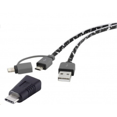 Nabíjací kábel/datový kábel pre IPhone/iPod/iPad Renkforce RF-4263363, 20.00 cm, kamufláž