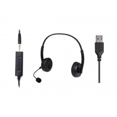 Sandberg náhlavní souprava Office s mikrofonem, USB + 3,5 mm jack, stereo, černá Sandberg náhlavní souprava Office s mikrofonem, USB + 3,5 mm jack, stereo, černá