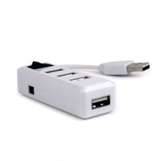 GEMBIRD USB hub, 2.0, 4 port, vypínač, bílý