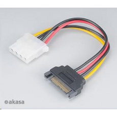 AKASA kábel SATA redukcia napájania na 4pin Molex, 15cm, 2ks v balení