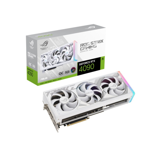 BAZAR - ASUS VGA NVIDIA GeForce RTX 4090 ROG STRIX WHITE OC 24G, 24G GDDR6X, 3xDP, 2xHDMI (Bez příšlušenství)