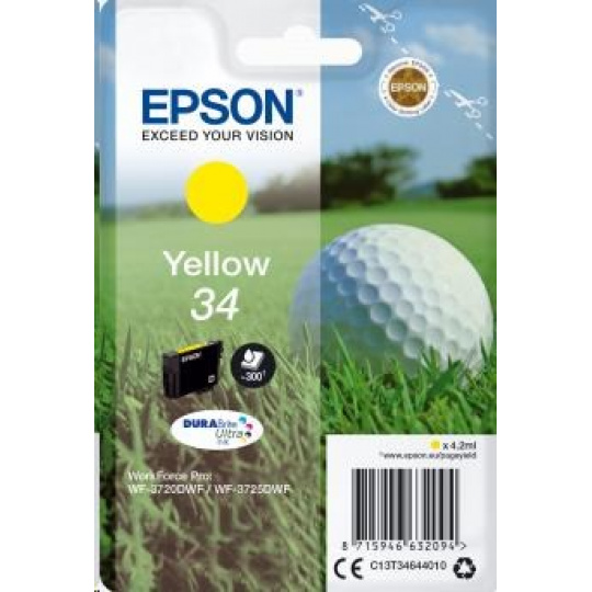 Atramentová tyčinka EPSON Singlepack "Golf" Yellow 34 DURABrite Ultra Ink 4,2 ml Atramentová tyčinka EPSON Singlepack "Golf" Yellow 34 DURABrite Ultra Ink 4,2 ml