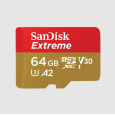 Karta SanDisk micro SDXC 64GB Extreme (170 MB/s Class 10, UHS-I U3 V30) + adaptér