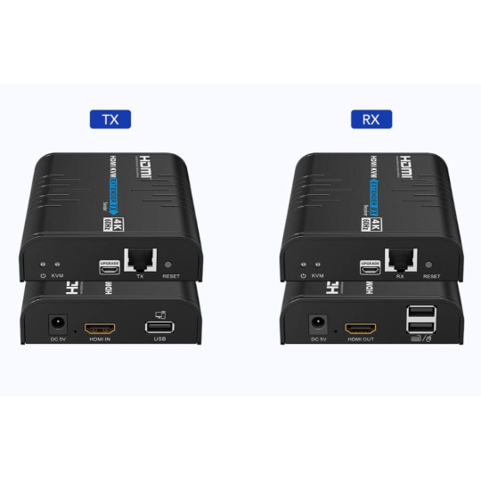 PREMIUMCORD HDMI extender na 120m přes LAN, 4K@60Hz, přes IP, černá PREMIUMCORD HDMI extender na 120m přes LAN, 4K@60Hz, přes IP, černá