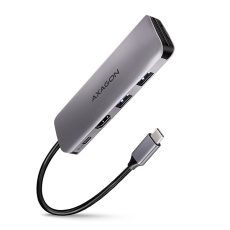 AXAGON HMC-5, USB 3.2 Gen 1 hub, porty 2x USB-A, HDMI, SD/microSD slot, PD 100W, kábel USB-C 20cm