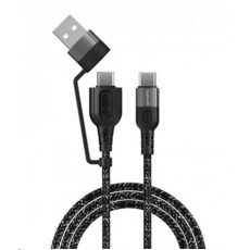 4smarts datový a nabíjecí kabel ComboCord 60W 2v1 USB-C -> USB-C/USB, délka 1,5 m, černá 4smarts datový a nabíjecí kabel ComboCord 60W 2v1 USB-C -> USB-C/USB, délka 1,5 m, černá