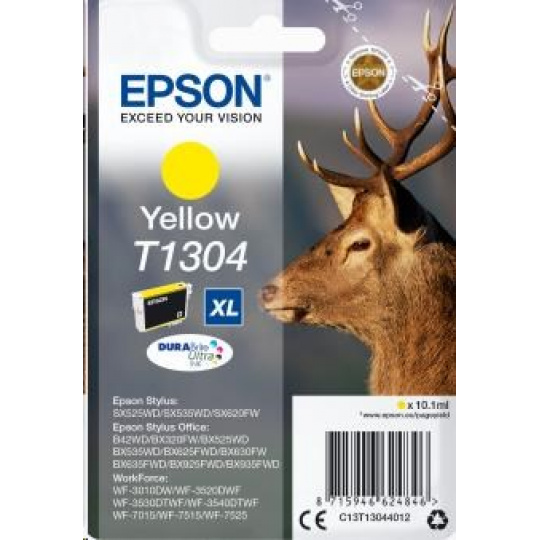 Atramentová tyčinka EPSON Singlepack "Deer" Yellow T1304 DURABrite Ultra Ink (10,1 ml) Atramentová tyčinka EPSON Singlepack "Deer" Yellow T1304 DURABrite Ultra Ink (10,1 ml)