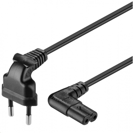 Napájací kábel PREMIUMCORD 230V k magnetofónu so zahnutými konektormi 1m
