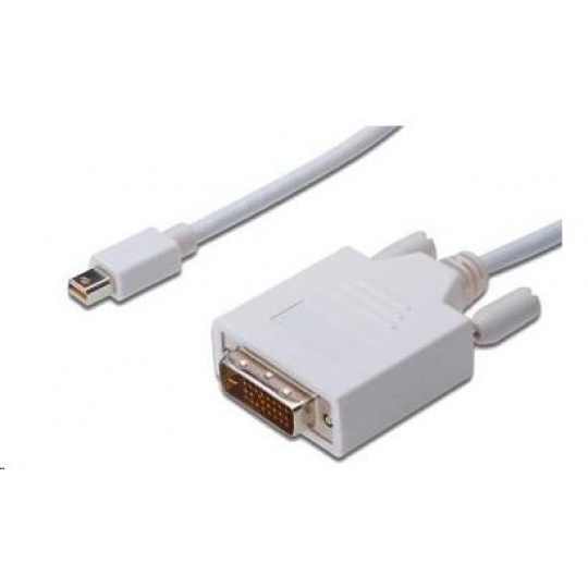 PREMIUMCORD Mini DisplayPort - DVI kábel 2 m, biely