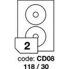 RAYFILM Štítky CD08 118/30 univerzálne biele *R0100CD08A, 100 listů