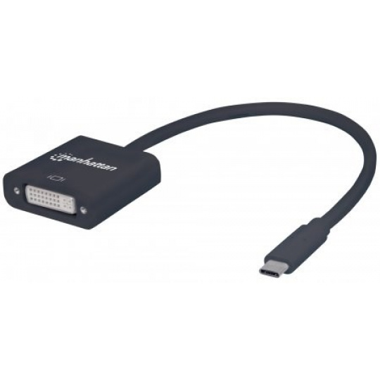 Prevodník MANHATTAN z USB 3.1 na DVI (typ C samec na DVI samica, čierna)