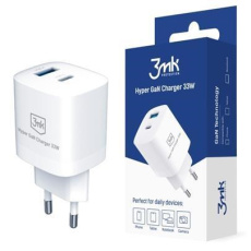 3mk síťová nabíječka - Hyper GaN Charger 33W, bílá