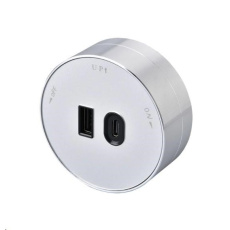 Viking zásuvkový modul A60, 1x USB-A, 1x USB-C, PD, stříbrná Viking zásuvkový modul A60, 1x USB-A, 1x USB-C, PD, stříbrná