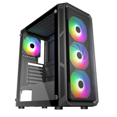 VeinX case HERMES MESH Mid Tower, ATX, 1xUSB 3.0, 2xUSB 2.0, 4x ARGB Fan, ARGB Controller, černá VeinX case HERMES MESH Mid Tower, ATX, 1xUSB 3.0, 2xUSB 2.0, 4x ARGB Fan, ARGB Controller, černá