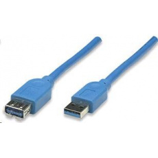 MANHATTAN USB kábel 3.0 A-A predĺženie 2m, modré