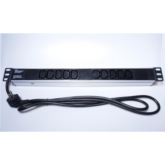 PREMIUMCORD Napájací panel pre 19" rack 1U, 10xIEC (C13), 2m kábel PREMIUMCORD Napájací panel pre 19" rack 1U, 10xIEC (C13), 2m kábel