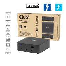Club3D Dokovací stanice Thunderbolt 5 13v1, 1x M.2 SSD slot, 1xUSB-C TB5, 2xUSB-C,3xUSB-A,2xHDMI,1xmicroSD/SD,1xEthernet